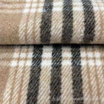 Tissu d&#39;hiver en tweed à plaid teint en fil en polyester